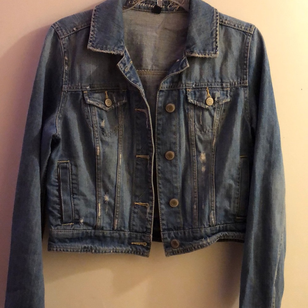 Blue jean cropped jacket!